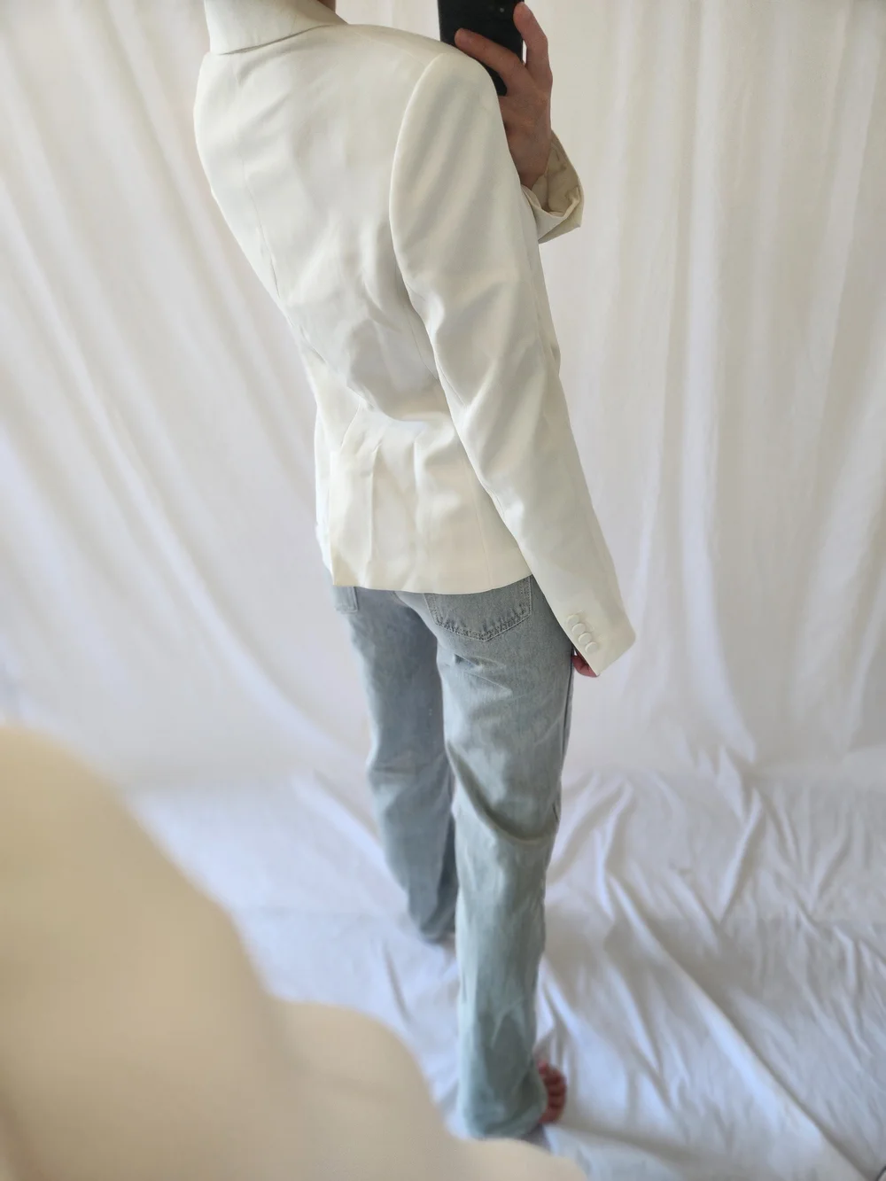 Lafayette 148 New York Ivory Tailored Blazer